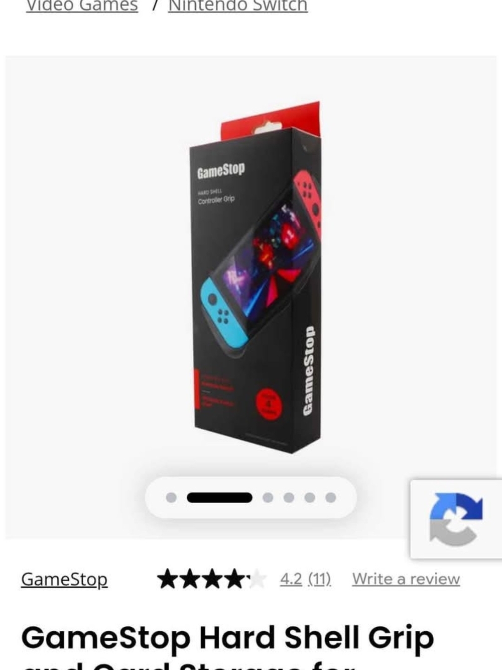 Nintendo Switch -Rugged Black Controller Grip - Picture 2 of 2